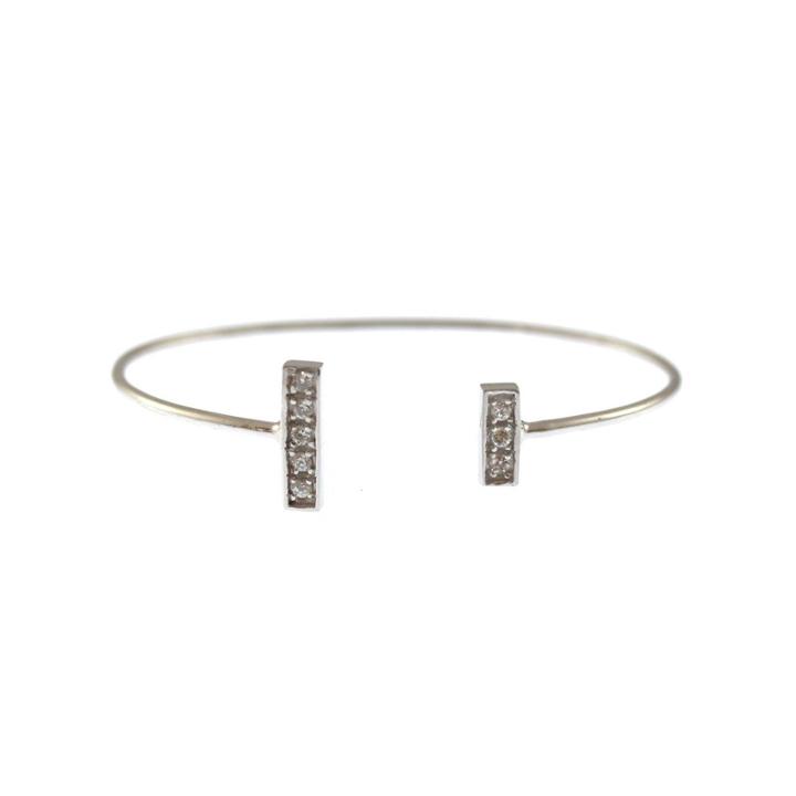 Heather Hawkins - Resilience Bar Cuff Bracelet In White Gold