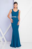 Terani Evening - 1721e4158 Sleeveless Scoop Sheath Long Dress