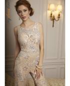 Jovani - 94436 Lace Scoop Fitted Jumpsuit