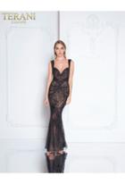 Terani Couture - 1812gl6513 Beaded Sleeveless Fitted Evening Dress