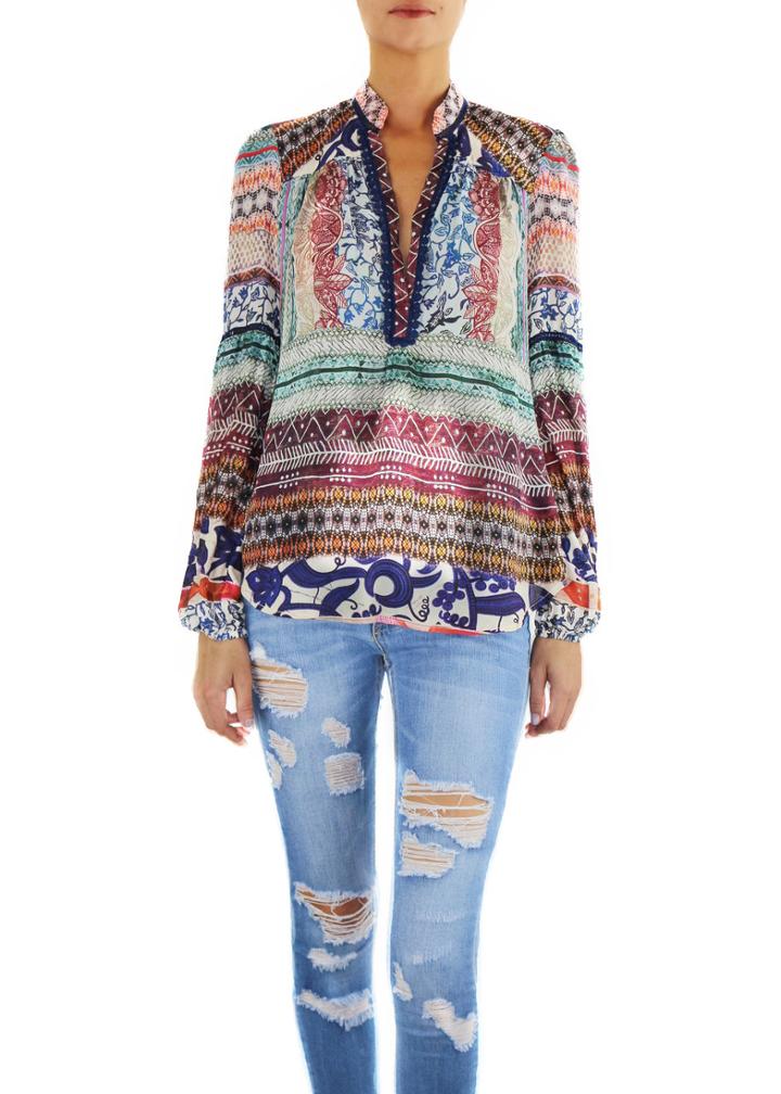 Johanne Beck - Copy Of Front Placket Blouse Ethnic Boho