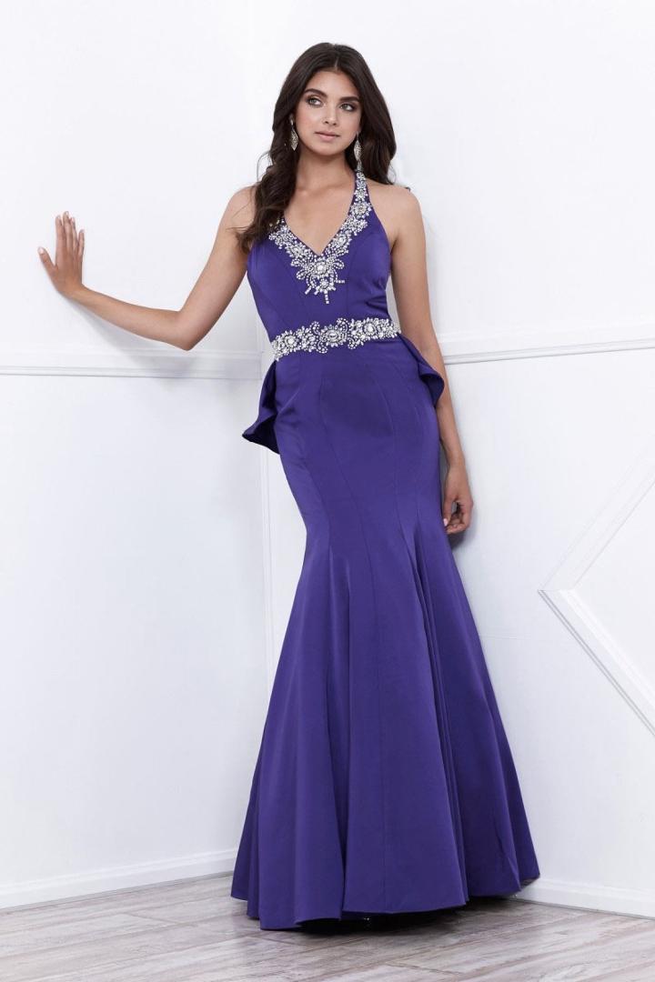 Nox Anabel - 8315 Embellished V-neck Satin Mermaid Dress