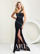 Paris Prom By Mon Cheri - 116711 Long Dress In Black Royal Blue