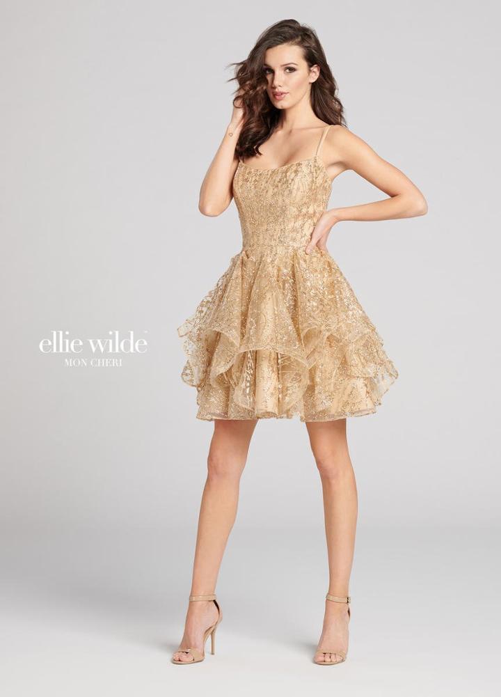 Ellie Wilde - Ew21819s Sleeveless Layered A-line Cocktail Dress