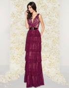 Mac Duggal Couture - 50423d Deep V-neck Column Gown