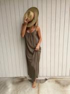 Tysa - Long Perfect Dress In Olive 5662801093