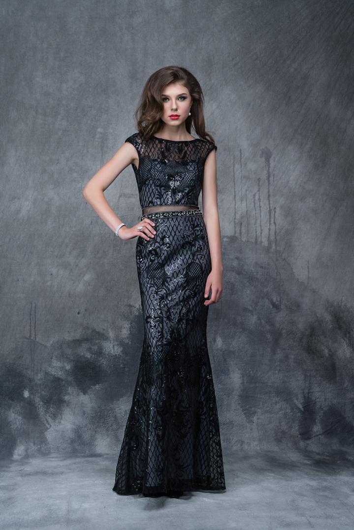 Nina Canacci - 1396 Charming Sheered Mermaid Evening Gown