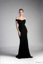 Cinderella Divine - Sleek Off-shoulder Jersey Sheath Prom Dress