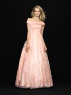 Madison James - 18-622 Off-shoulder Sheer Sequined Dress