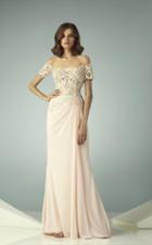 Beside Couture - Bc1204 Illusion Off-shoulder Draped Gown