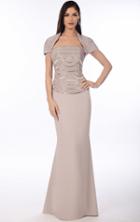 Daymor Couture - Embellished Strapless Gown With Bolero 906