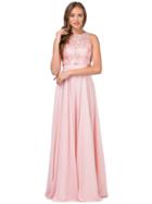 Dancing Queen - Beaded Lace Jewel Neck A-line Dress