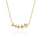 Logan Hollowell - Single Diamond Fishbone Necklace