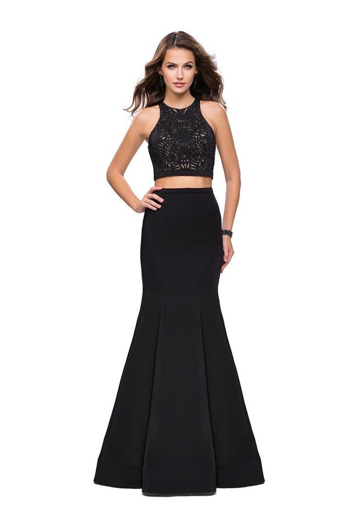 La Femme - 25759 Two Piece Cutout Jersey Trumpet Dress