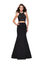 La Femme - 25759 Two Piece Cutout Jersey Trumpet Dress