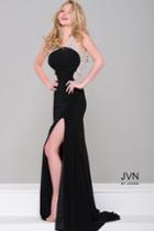 Jovani - Jersey Embellished High Slit Dress Jvn47030