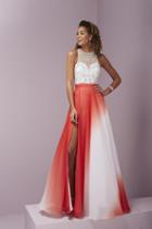 Tiffany Designs - 46078 Jeweled Ombre Chiffon A-line Dress