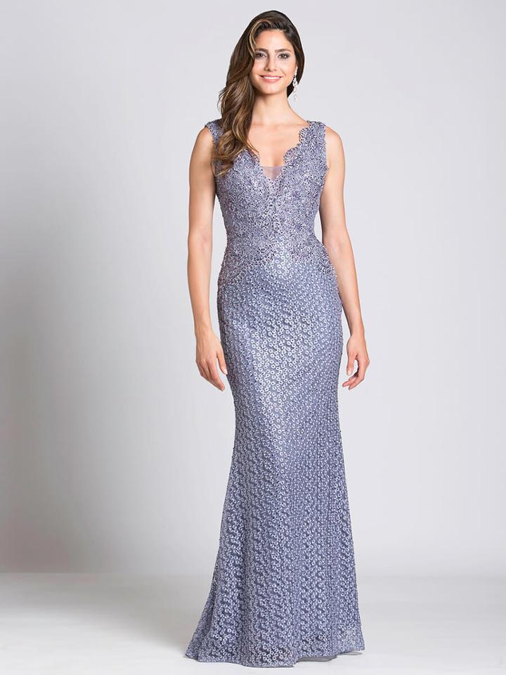 Lara Dresses - 33279 Scalloped V-neck Lace Gown