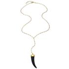 Heather Hawkins - Bar Chain Y Necklace In Black Horn