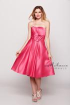 Milano Formals - Ribbon Applique Semi-sweetheart Satin Dress E1285
