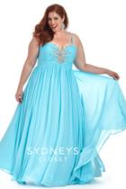 Sydney's Closet - Sc7071 Plus Size Dress In Sky Blue