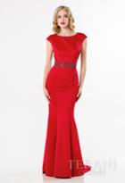 Terani Evening - Chic Bateau Fit And Flare Gown With Teardrop Cutout 1522e0526a
