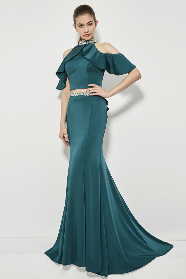 Angela And Alison - 81033 Two Piece High Neck Trumpet Gown