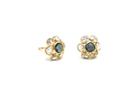Tresor Collection - Rose Quartz And Pink Tourmaline Small Flower Stud Earrings In 18k Yellow Gold