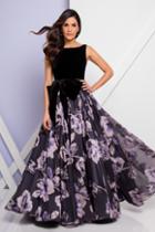 Terani Couture - 1722e4239 Bateau Huge Bow A-line Dress
