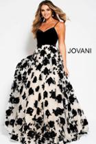 Jovani - 52269 Embellished Sweetheart Velvet A-line Dress