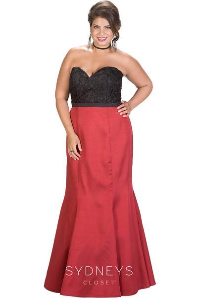 Sydney's Closet - Sweetheart Mikado Mermaid Evening Dress Sc7216