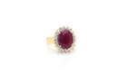 Tresor Collection - Natural Burmese Ruby And Diamond Ring Set In 18k Yellow Gold