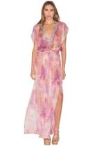 Caffe Swimwear - Long Dress In Pink Multi