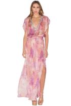 Caffe Swimwear - Long Dress In Pink Multi