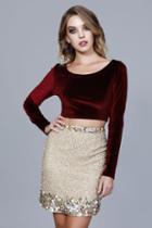 Shail K - 12175 Two Piece Applique Sheath Dress
