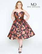 Mac Duggal - 67611f Floral Printed Sweetheart A-line Dress