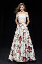 Angela And Alison - 81120 Two Piece Floral Printed Ballgown