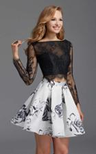 Clarisse - 2917 Two-piece Lace Pleated Short Dress