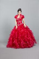 Aspeed - L1082 Ruffled Sweetheart Ballgown With Bolero