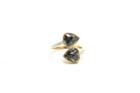 Tresor Collection - Black Rose Cut Diamond With Round Brilliant Diamond Ring In 18k Yg