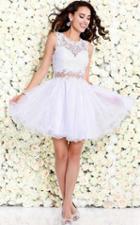 Shail K - Dainty Lace Illusion Cocktail Dress With Layered Tutu Skirt 4045