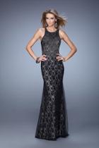Gigi - 21426 Bejeweled Lace Sheath Evening Gown