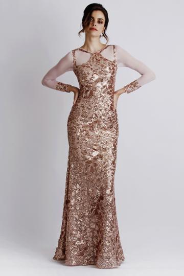 Baccio Couture - Soila Sequin Long Gold