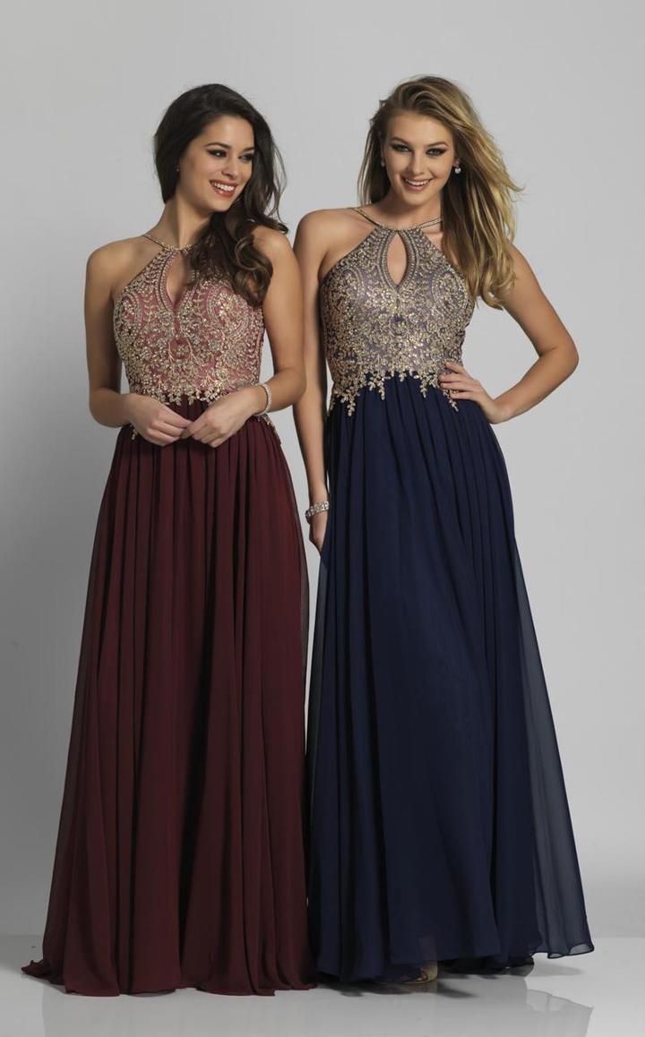 Dave & Johnny - A5011 Gilded Applique Cutout Bodice Gown