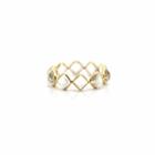 Tresor Collection - Rainbow Moonstone Square Ring Band In 18k Yellow Gold