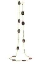 Tresor Collection - Grey Mother Of Pearl Oval Long Necklace In 18k Yg