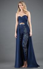Rachel Allan Couture - 8289 Ruched Sweetheart Embellished Jumpsuit