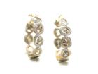 Tresor Collection - Organic Diamond Slice With White Diamond Hoop Earrings In 18k Yellow Gold