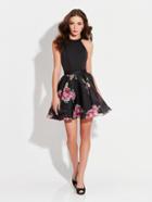 Madison James - 17-500 Halter Neck Floral Cocktail Dress