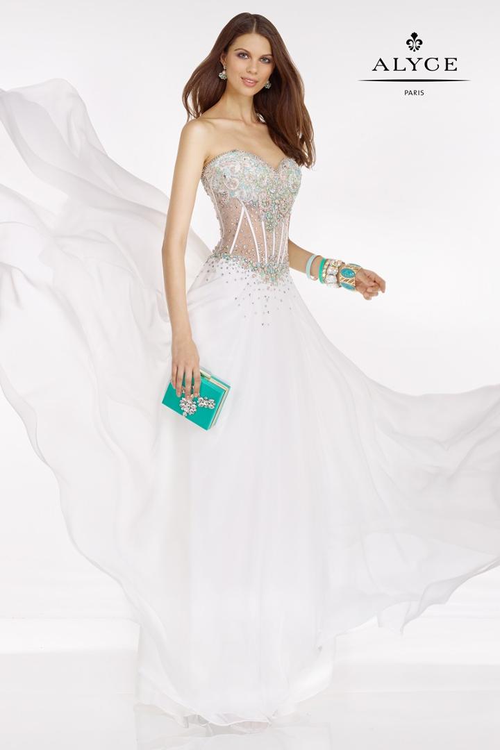 Alyce Paris - 6511 Prom Dress In Ivory Multi-color
